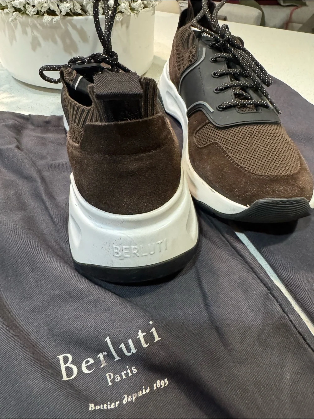 Berluti Shadow Knit Suede Sneakers 8 (US 9) $1480